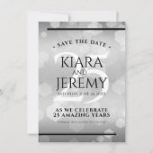 エレガントな25周年 シルバーウェディングアニバーサリー セーブザデート (正面)