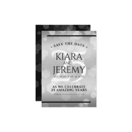 エレガントな25周年 シルバーウェディングアニバーサリー セーブザデート