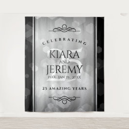 エレガントな25周年 シルバーウェディングアニバーサリー タペストリー