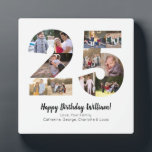 エレガントな25枚の写真を飾ったオーダーメイドのグリーティングカード フォトプラーク<br><div class="desc">お気に入りの写真を数字の形に並べたコラージュにしよう！　大切な人への記念日や誕生日のプレゼントにぴったり。</div>