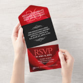 エレガントな26周年 ローズ ウェディング アニバーサリー セレブレーション オールインワン招待状 (貼ってはがせる)