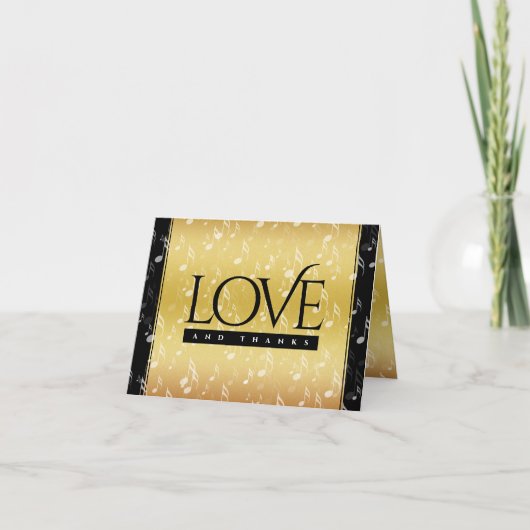 エレガントな27周年音楽ウェディングアニバーサリーセレブレーション サンキューカード (正面)