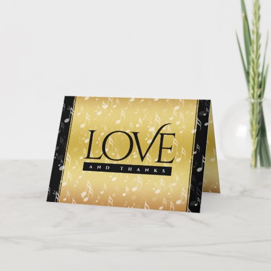 エレガントな27周年音楽ウェディングアニバーサリーセレブレーション サンキューカード (正面)