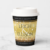 エレガントな27周年音楽ウェディングアニバーサリーセレブレーション 紙コップ (裏面)