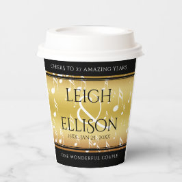エレガントな27周年音楽ウェディングアニバーサリーセレブレーション 紙コップ