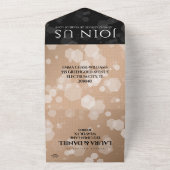 エレガントな28周年リネン結婚記念日お祝い オールインワン招待状 (外側)