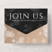 エレガントな28周年リネン結婚記念日祝賀会 オールインワン招待状 (裏面)