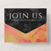 エレガントな29周年 ガーネット 結婚記念日 オールインワン招待状 (裏面)
