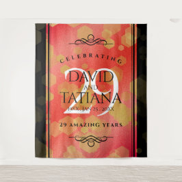 エレガントな29周年 ガーネット 結婚記念日 タペストリー