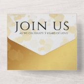 エレガントな3年目のレザー結婚記念日 オールインワン招待状 (裏面)