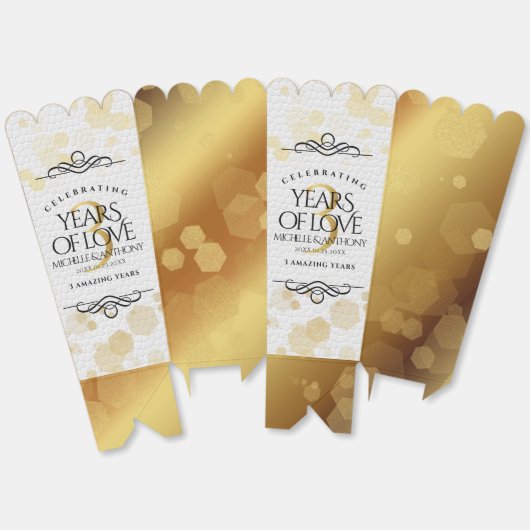 エレガントな3年目のレザー結婚記念日 フェイバーボックス (見開き)