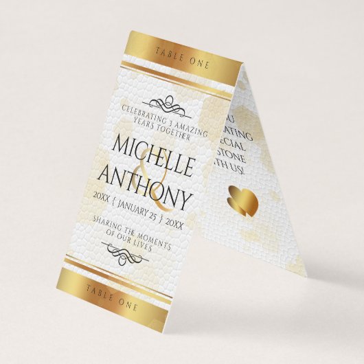 エレガントな3年目の革の結婚記念日お祝い (正面)