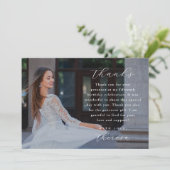 エレガントな3枚の写真のキンセアニエラお礼カード 招待状 (スタンド正面)