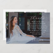 エレガントな3枚の写真のキンセアニエラお礼カード 招待状 (正面/裏面)