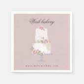 エレガントな3段の結婚式のケーキ専門店のイニシャル スタンダードカクテルナプキン (正面)