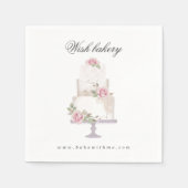 エレガントな3段の結婚式のケーキ専門店のイニシャル スタンダードカクテルナプキン (正面)