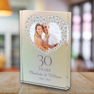 エレガントな30周年結婚記念日のパール フォトブロック