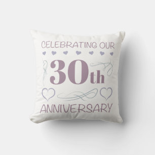 エレガントな30周年結婚記念日 パープル クッション