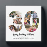 エレガントな30周年記念写真コラージュ オーダーメイド グリーティング フォトプラーク<br><div class="desc">お気に入りの写真を数字のコラージュにしてみましょう！愛する人への記念すべき結婚記念日や誕生日のプレゼントに最適です。
写真：© Storytree Studios,  スタンフォード,  CA</div>