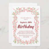 エレガントな30歳の誕生日パーティー招待状 招待状 (正面/裏面)