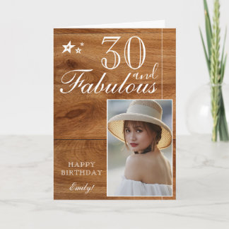 エレガントな30歳の誕生日写真テンプレート | カスタマイズ可能 カード