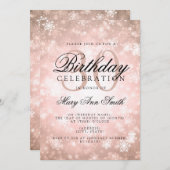 エレガントな30歳の誕生日銅のウィンターワンダーランド 招待状 (正面/裏面)