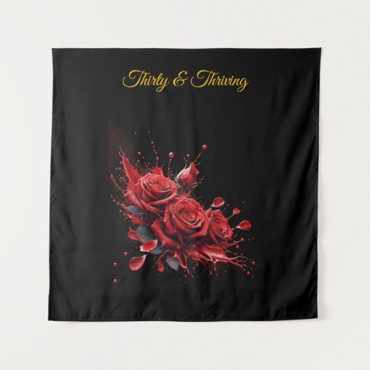 エレガントな30歳の誕生日 - ローズ イン ブルーム タペストリー (正面)