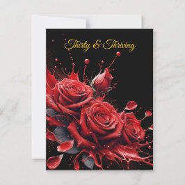 エレガントな30歳の誕生日 - ローズ イン ブルーム ポストカード