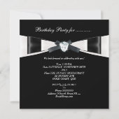 エレガントな30歳の誕生日 黒と白の蝶ネクタイ 招待状 (裏面)