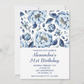 エレガントな31歳の誕生日招待状 フラワーベクトル 招待状 (正面)
