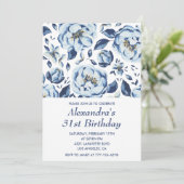 エレガントな31歳の誕生日招待状 フラワーベクトル 招待状 (スタンド正面)