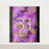 エレガントな33周年アメシスト結婚記念日 タペストリー (正面)