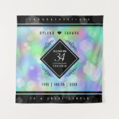 エレガントな34周年オパール結婚記念日お祝い タペストリー (正面)