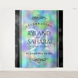 エレガントな34周年オパール結婚記念日お祝い タペストリー