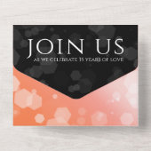 エレガントな35周年コーラル結婚記念日お祝い オールインワン招待状 (裏面)