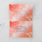 エレガントな35周年コーラル結婚記念日お祝い サンキューカード (内部)