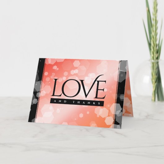 エレガントな35周年コーラル結婚記念日お祝い サンキューカード (正面)