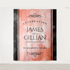 エレガントな35周年珊瑚婚式お祝い タペストリー