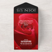 エレガントな36周年ローズウェディングアニバーサリーセレブレーション オールインワン招待状 (外側)