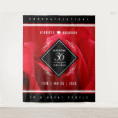 エレガントな36周年ローズウェディングアニバーサリーセレブレーション タペストリー (正面)