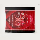 エレガントな36周年 ローズ ウェディング アニバーサリー セレブレーション タペストリー (正面(横))