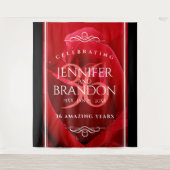 エレガントな36周年 ローズ ウェディング アニバーサリー セレブレーション タペストリー (正面)