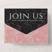 エレガントな37周年アルバスター結婚記念日 オールインワン招待状 (裏面)