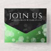 エレガントな38周年 エメラルド ウェディング アニバーサリー オールインワン招待状 (裏面)