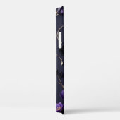 エレガントな3Dパープル&ゴールドの花柄ボタニカルデザイン Case-Mate iPhoneケース (裏面 / 右)