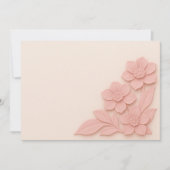 エレガントな3Dピンクの花のソフトな背景 サンキューカード (正面)