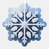 エレガントな3D雪の結晶デザイン オーナメントカード (裏面)