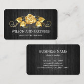 エレガントな3D黒い金ゴールドばら色デザイナー名刺 名刺 (正面/裏面)