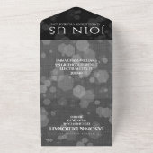 エレガントな4周年リネン結婚記念日お祝い オールインワン招待状 (外側)