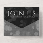 エレガントな4周年リネン結婚記念日お祝い オールインワン招待状 (裏面)
